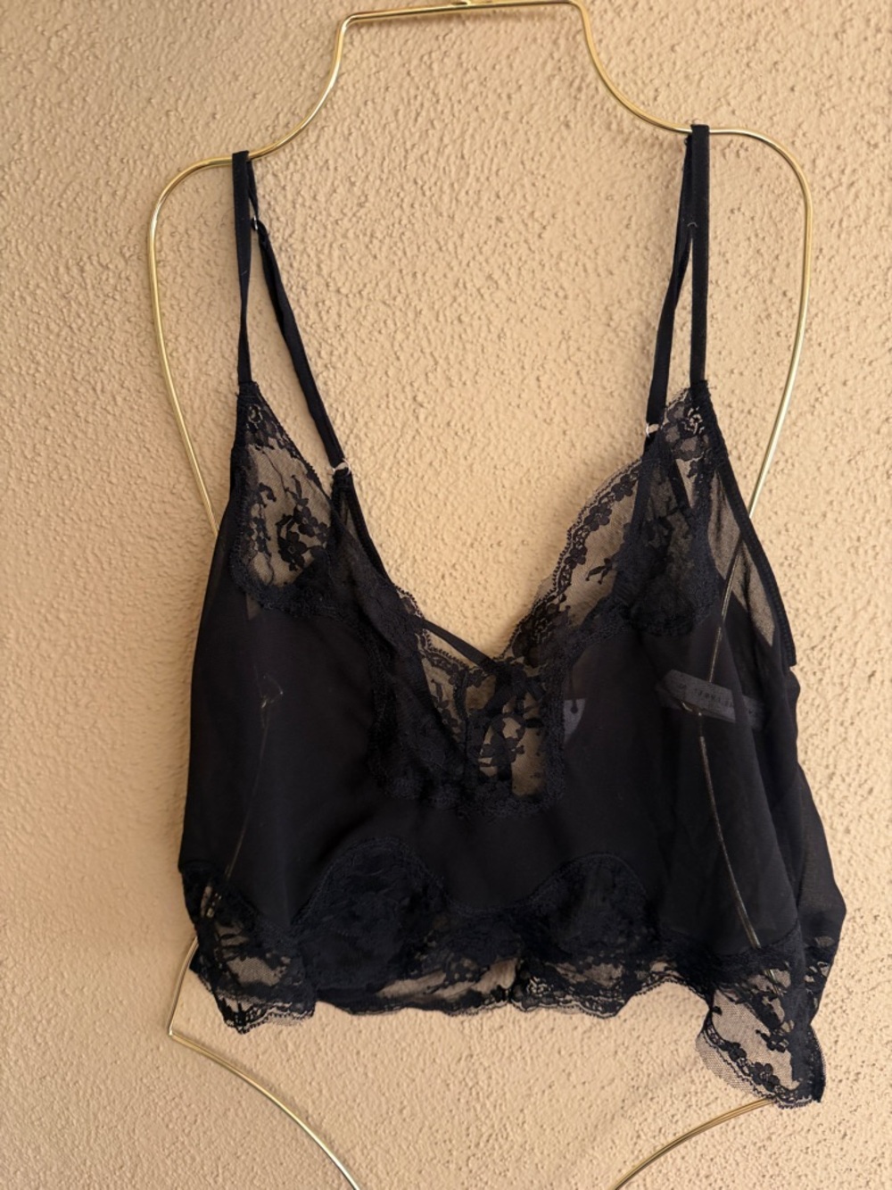 Sheer Black Harley Lace Camisole with Delicate Trim - Picture 4 of 5